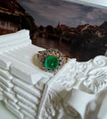 Emerald sugar loaf cabochon dome ring