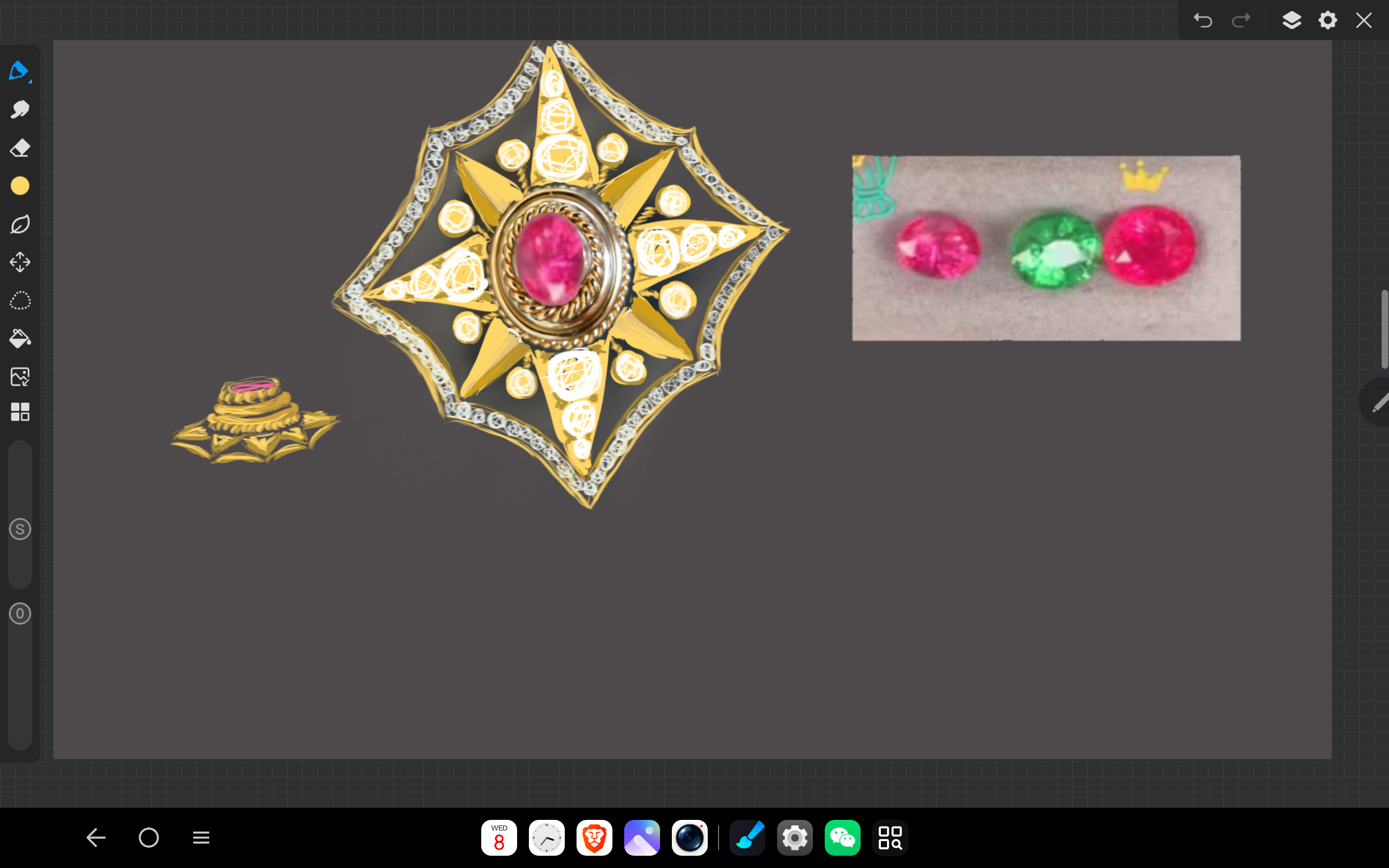 Mahenge spinel ring featuring an octagram